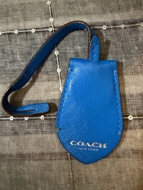 Coach Tan or Blue Leather Clochette Charm Key Holder - Choice of (1)